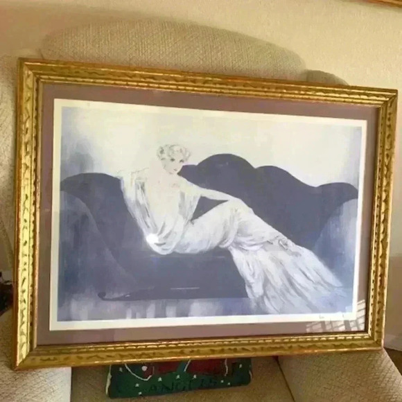 Le Sofa" by French Artist Louis Icart: Dry Point Etching - Signed - Picture 1 of 8